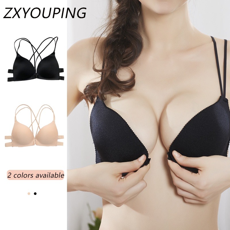 Minimizer Bra Women - 삼각형 컵 버클, 와이어 없는 전면