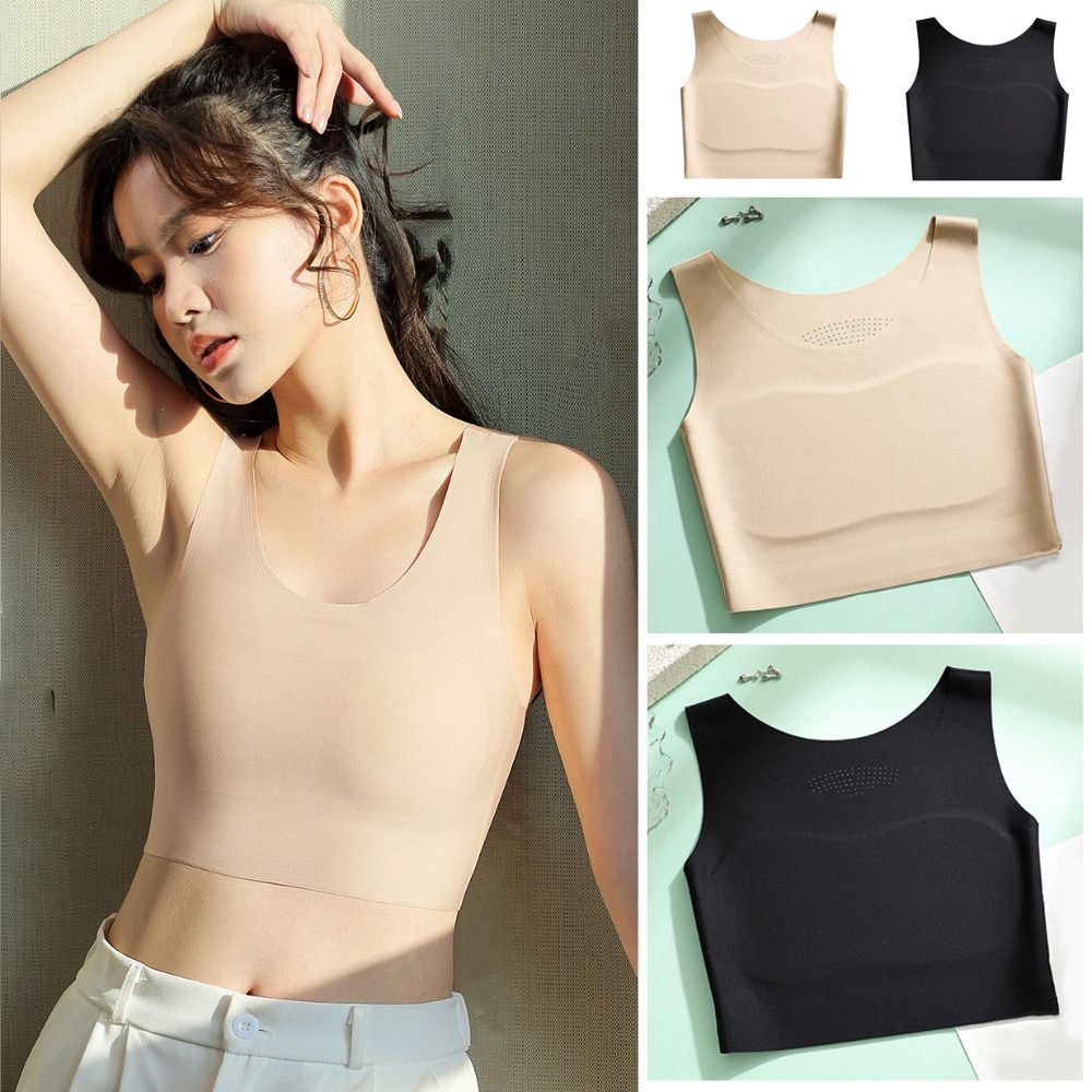 Minimizer Bra Women - 여성용 아이스 실크 심리스 무선 브라,