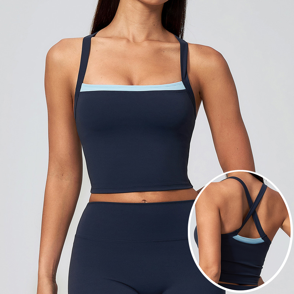 Minimizer Bra Women - 여성 크리스크로스 백 요가 탱크탑 푸쉬업