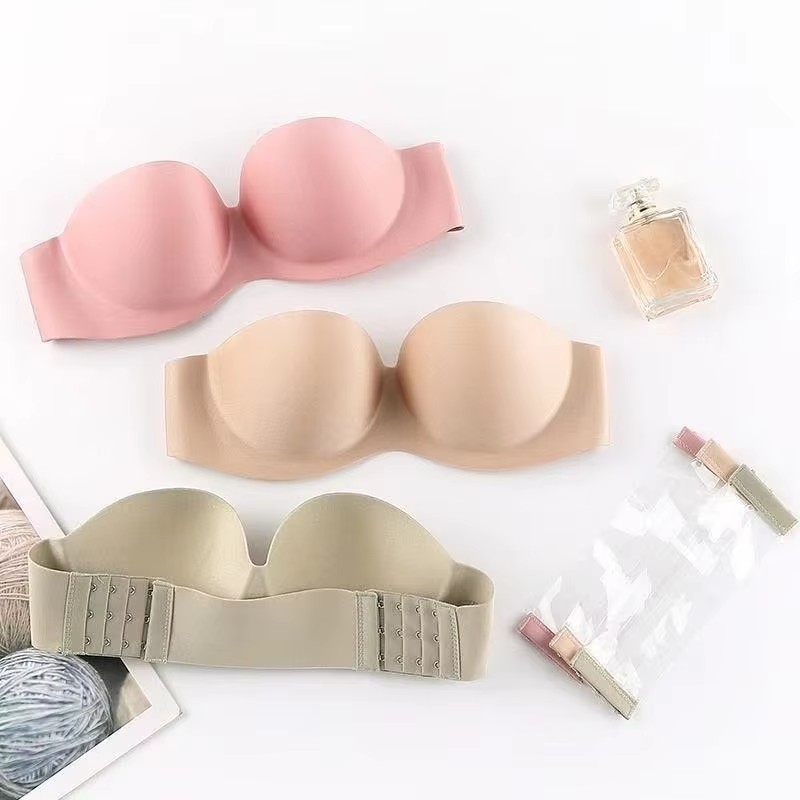 Cotton Bra Everyday - 여성용 섹시 스트랩리스 푸쉬업 패드 브라